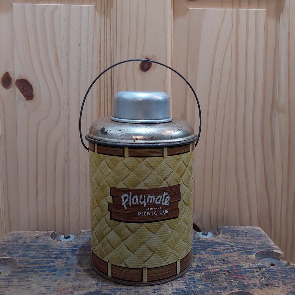Vintage Playmate insulated picnic jug with glass liner